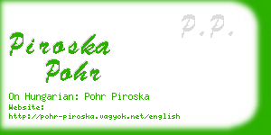piroska pohr business card